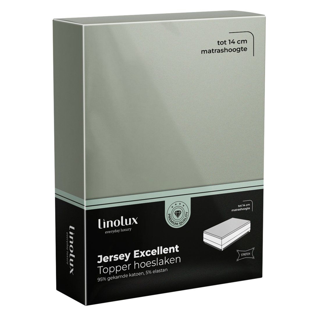 Linolux Hoeslaken Topper Jersey Excellent Light Green 90x200