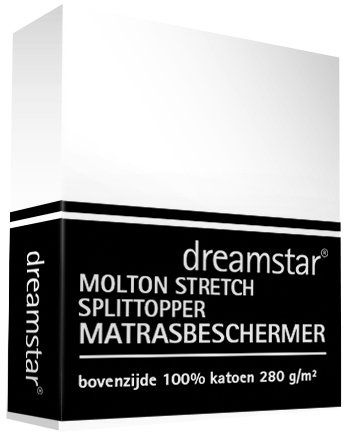 Dreamstar Hoeslaken Splittopper Molton Stretch de Luxe 180x210 - 200x220 | 2