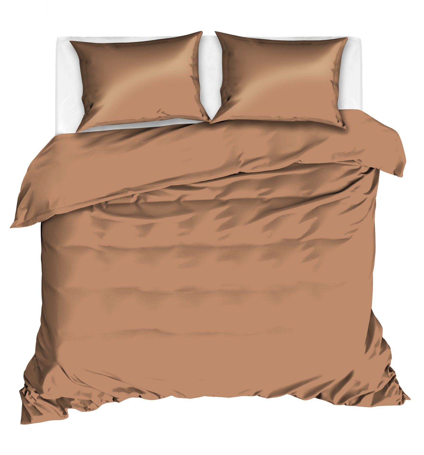 Livello Dekbedovertrek Uni Satijn Caramel 1 persoons