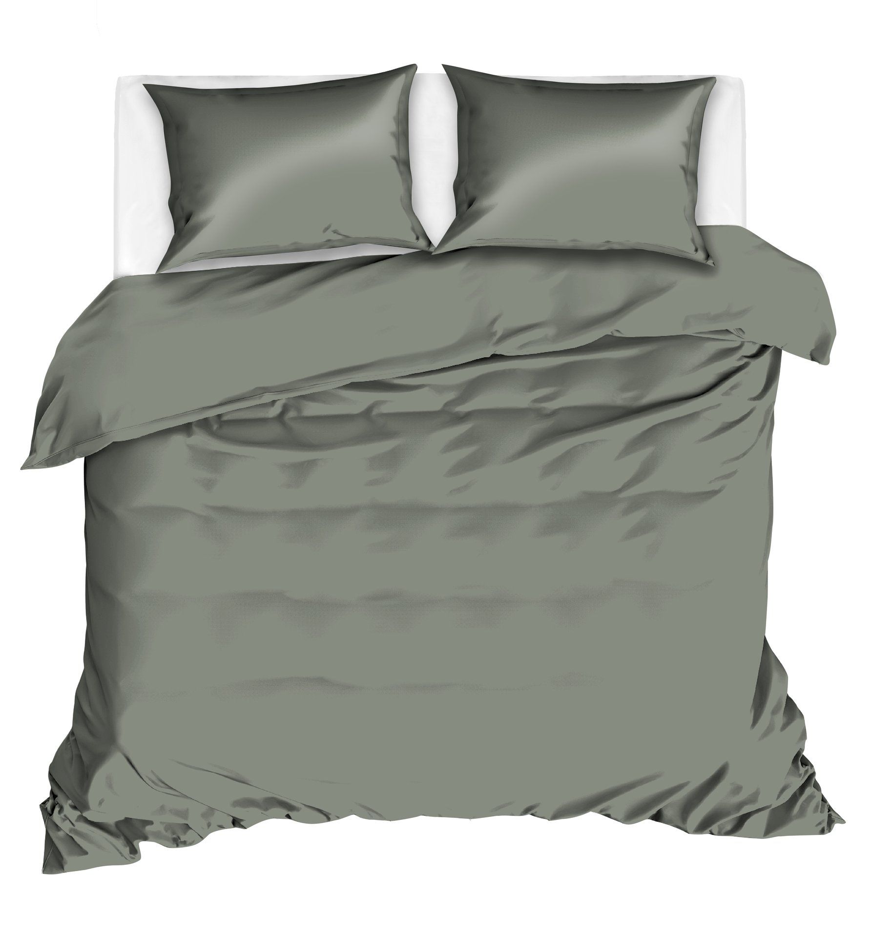 Livello Dekbedovertrek Uni Satijn Olive 1 persoons | 1