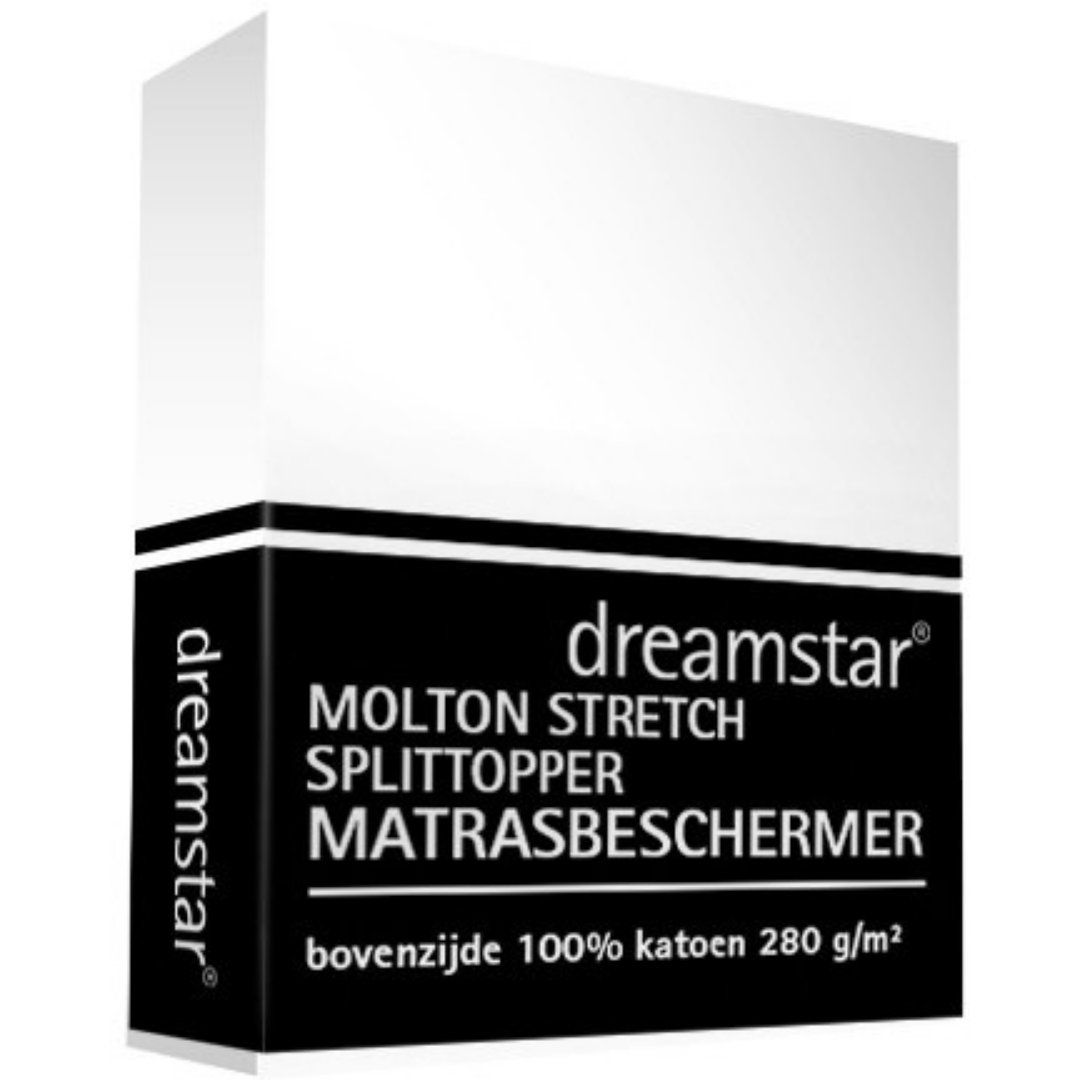 Dreamstar Hoeslaken Splittopper Molton Stretch de Luxe 180x210 - 200x220 | 1